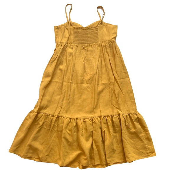 Midi Tiered Mustard Sundress NWOT Large - Picture 2 of 10